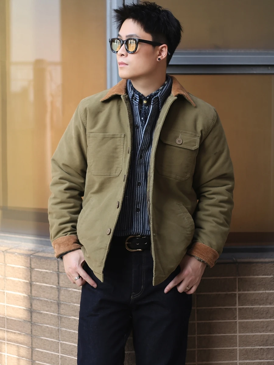 

Американская ретро-куртка для охоты, мужская зимняя утепленная вельветовая рабочая одежда, хлопковое пальто, верхняя одежда для молодежи