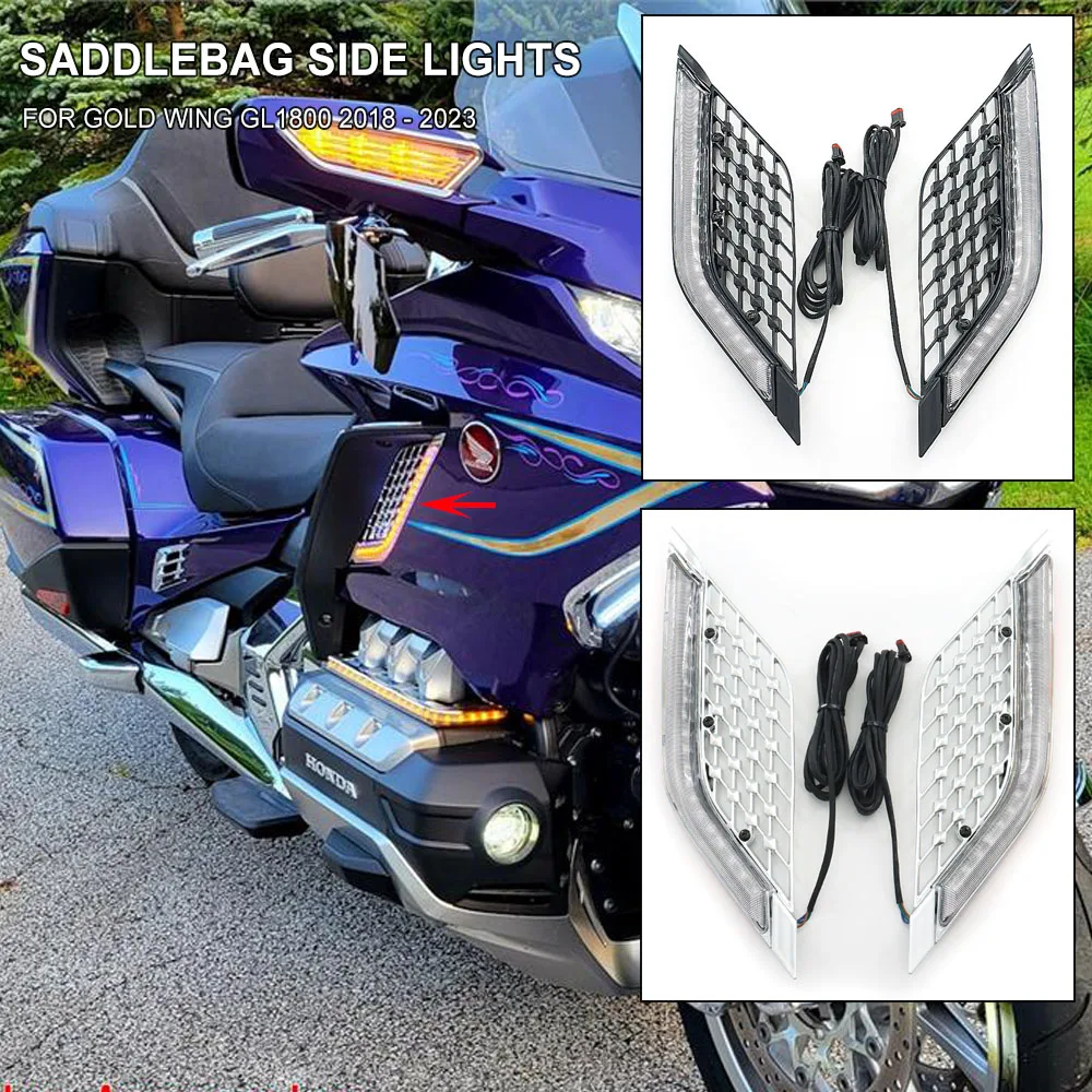 

Motorcycle LED Light Radiator Grill Panels Decorative Light Lamp For Honda Goldwing Gold Wing GL1800 Tour DCT Airbag 2018-2023