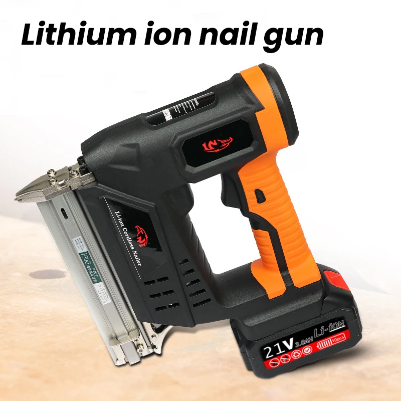 F30 Cordless Gauge Nail Gun Battery Powered Gas Nail Special for Row Nail Straight Nail Gun Cement Wall Steel Nail Gun