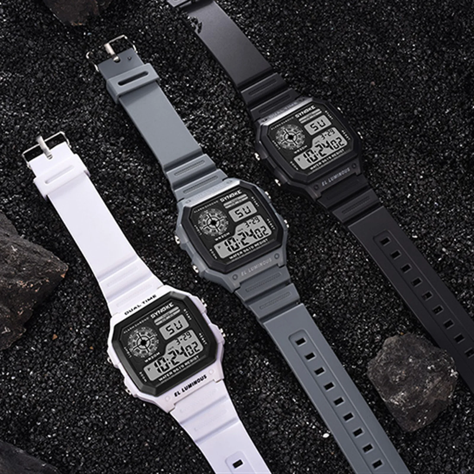 9619 Luxury Sport Multifunctional Men Waterproof Date Display Electronic Watch LED Electronic Luminous Digital Wristwatch
