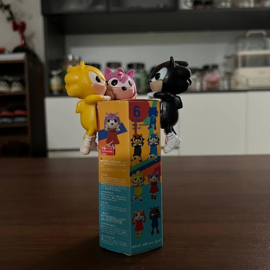 Caja ciega de Ángel de fiesta sónica, adorno para coche, decoración para teléfono móvil, figura de erizo, juguetes de regalo encantadores de Anime hechos a mano