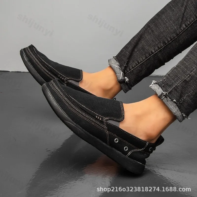 Autunno Uomo Scarpe Casual di Tela 2025 Nuovo Traspirante Morbido Per Il Tempo Libero Da Uomo Mocassino Scarpe Da Ginnastica Comfort Low-top antiscivolo Scarpe Da Ginnastica In Denim