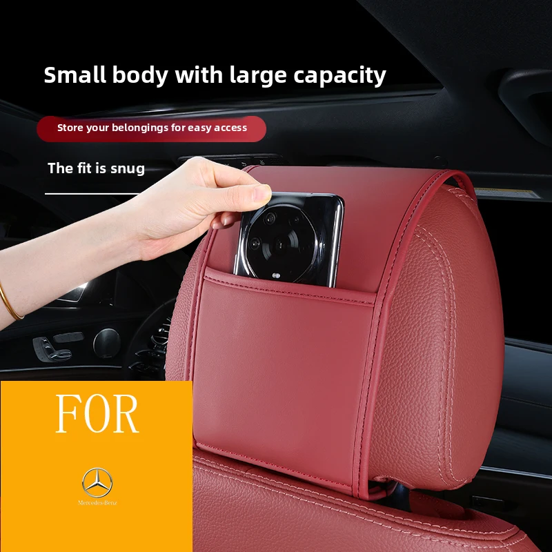Skórzany pokrowiec ochronny na zagłówek fotela samochodowego do Mercedes Benz B R G Class GLK GLA C200 E200 C200L S400 GLC GLB EQC GLA GLS SLC