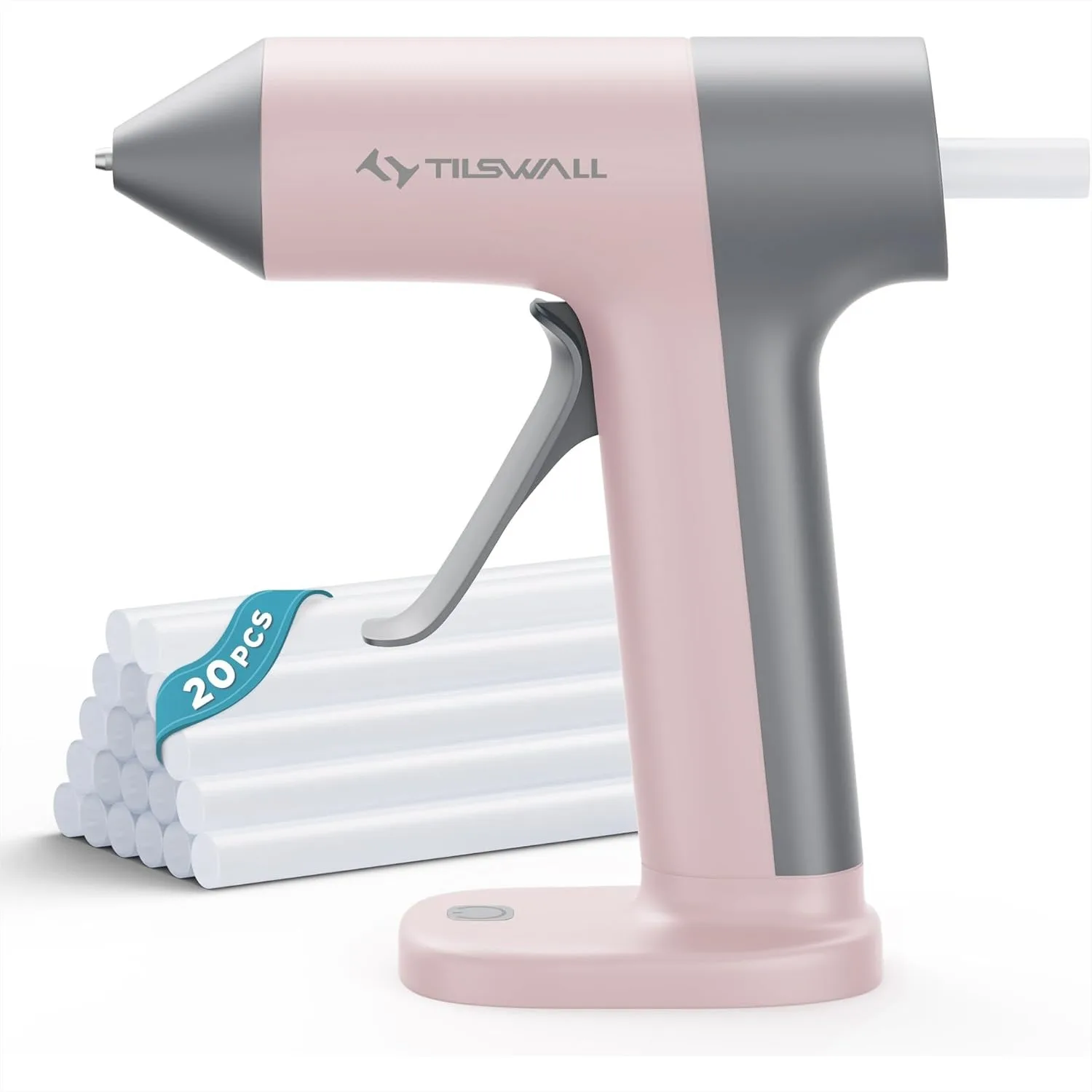 

Cordless Hot Glue Gun With 2Ah Built-In Battery, 30s Fast Preheating With 20pcs Glue Sticks, Smart Power-Off, USB-C Input For DIY Craft Home Repairs Pink