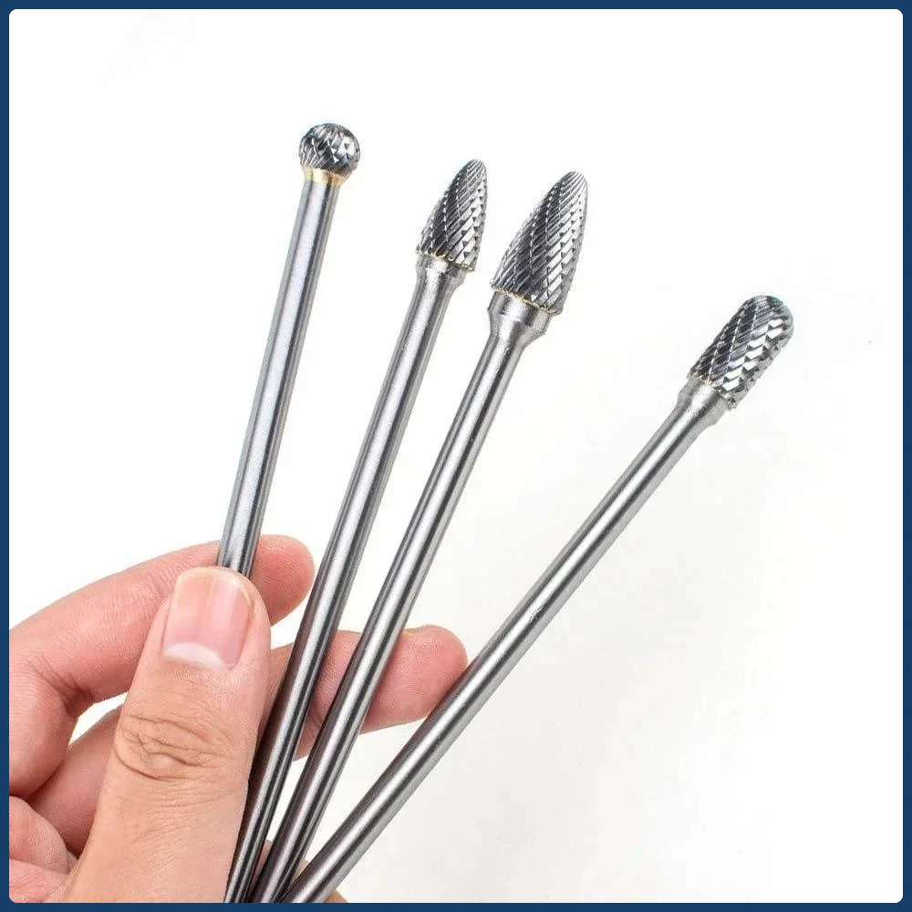

6*10*150mm Long Shank Carbide Burr Set Carving Grinder Abrasive Tools Rotary Burr Long Shaft Rasp File Milling Cutter Metal