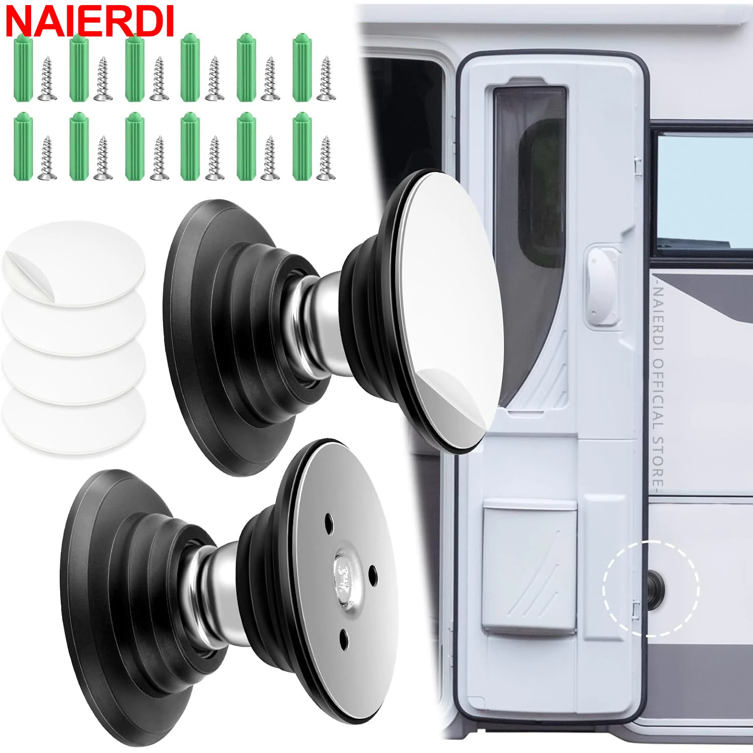 ประตูแม่เหล็กจับ Stopper ห้องครัวประตู Retainer RV ประตูหยุดจับสลักสําหรับ RV Caravan Camper Motorhome เรือผู้ถือประตู