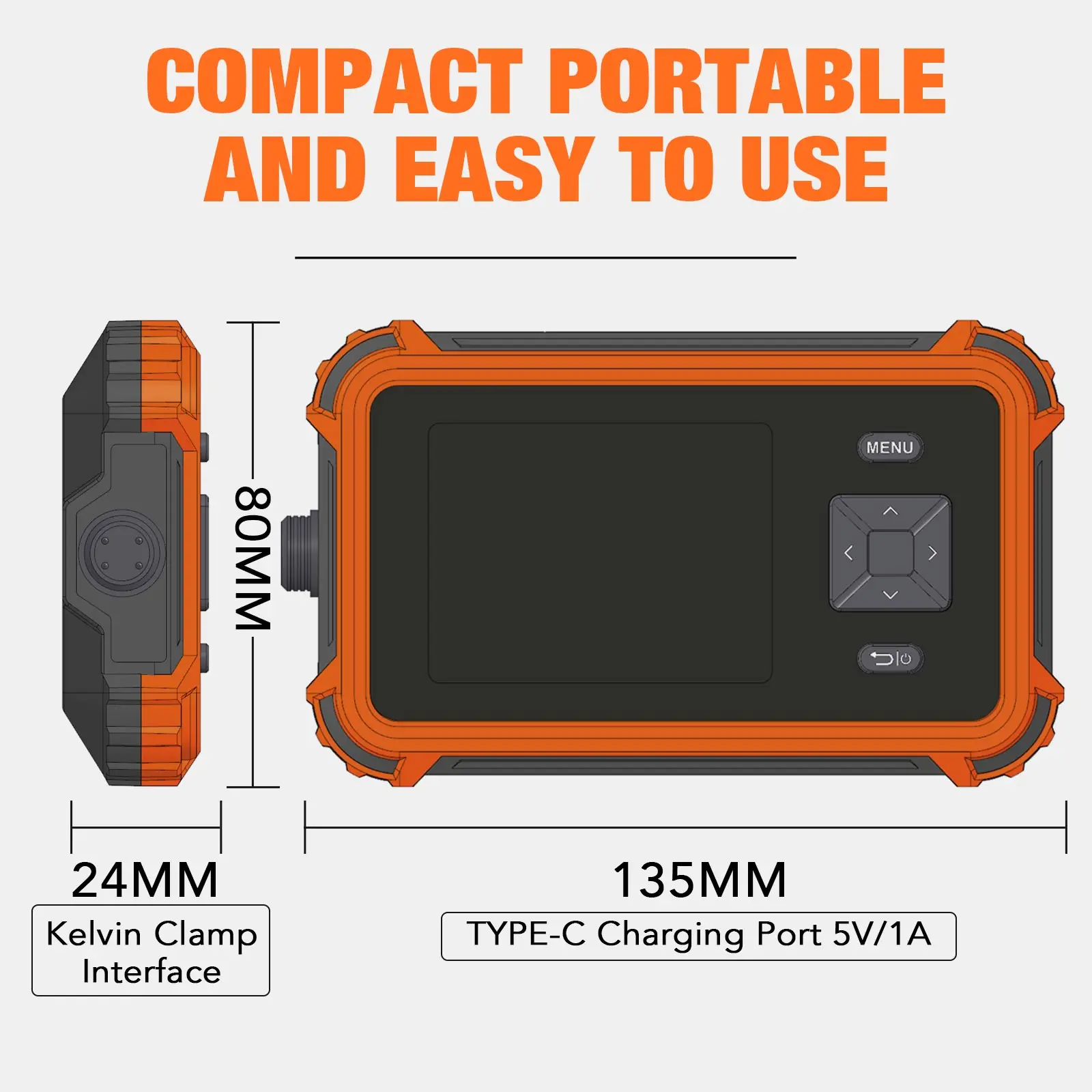 Измеритель внутреннего сопротивления аккумулятора PBRM-1 с 4-проводными клеммами Кельвина, 110 В, 100 Ом, 1 кГц, портативный вольтметр переменного тока с TFT-дисплеем 2,8 дюйма