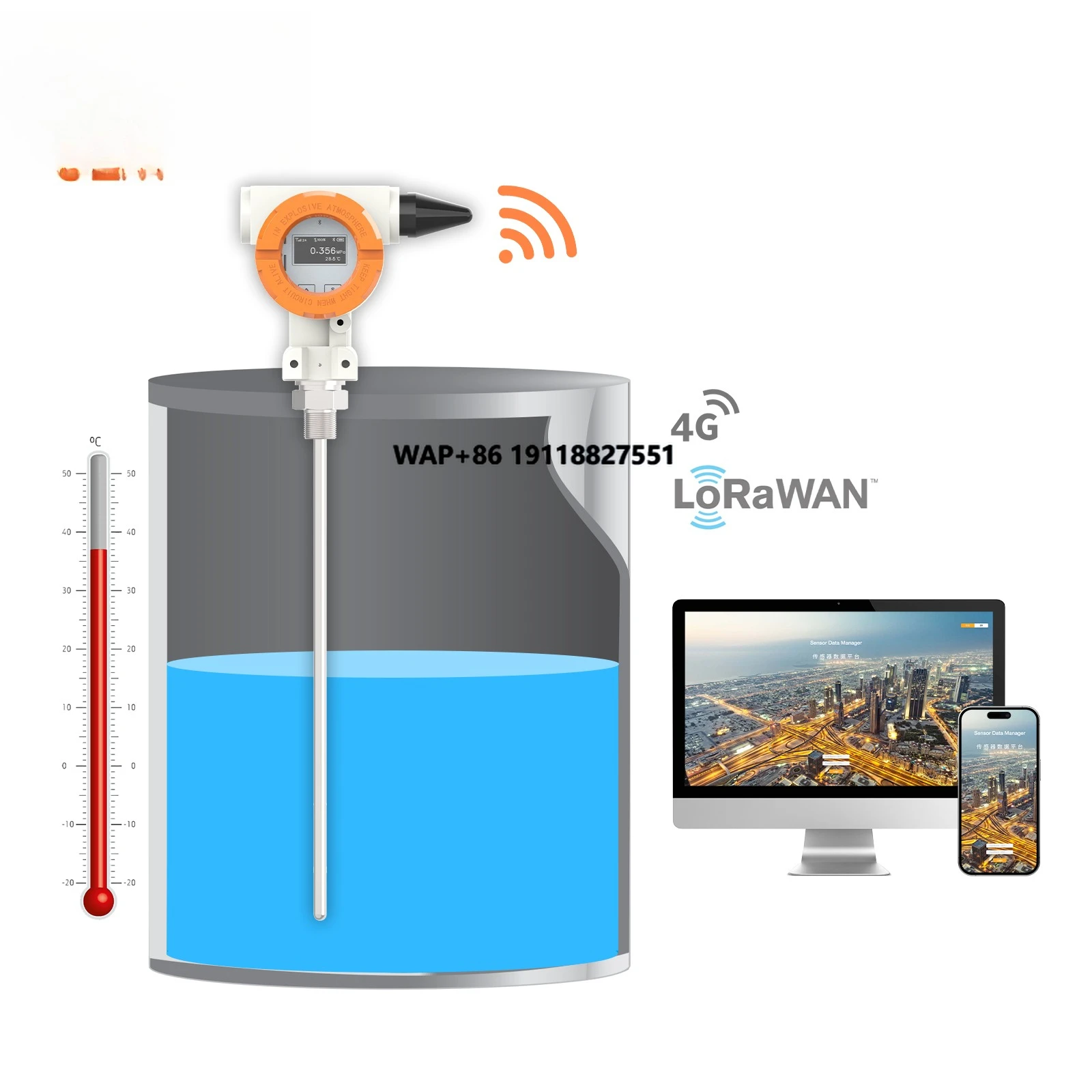 

Moray ME6001T OEM Rs485 Temperature Sensor Explosion-proof Thermal Resistance Thermometer Temperature Transmitter