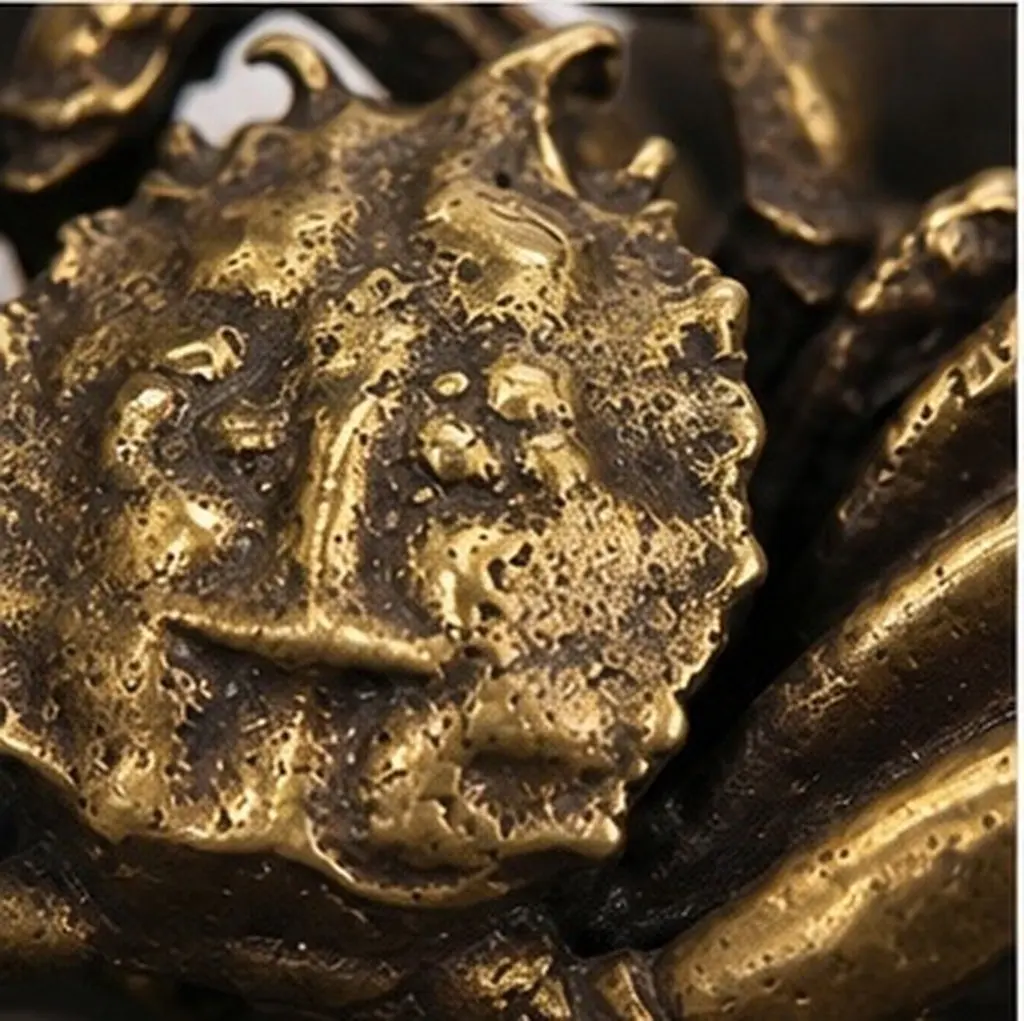 Mini Bronze Crab Statue Pure Copper Craft Hand-Grinding Process Table Decor for Office Home Brass Crab Sculpture