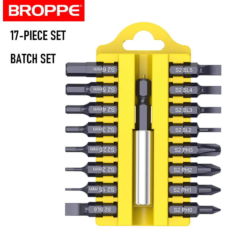 17Pcs S2 Alloy Steel Security Tamper Proof Torx Hex Star Bits Set Magnetic Holder Slotted Cross Head Screwdriver Bit