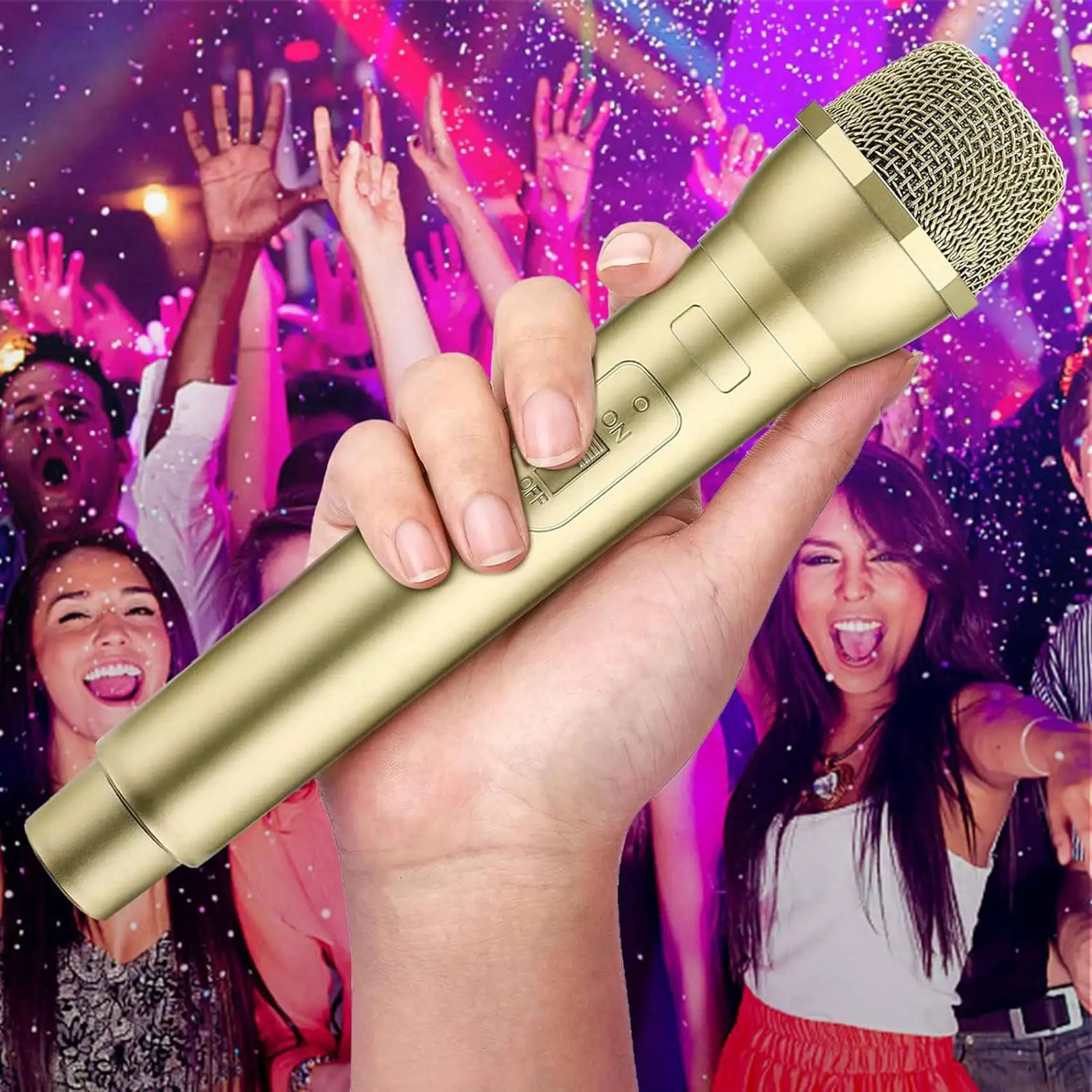 Hot-6 قطع دعامة ميكروفون، ميكروفون دعامة بلاستيكية، دعامة ميكروفون للعب الأدوار التنكرية لعيد الميلاد وحفلات أعياد الميلاد