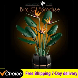 New 10289 Bird of Paradise Bouquet Rose Building Block Bricks Toys For Children DIY Potted Illustration Holiday Girlfriend Gift