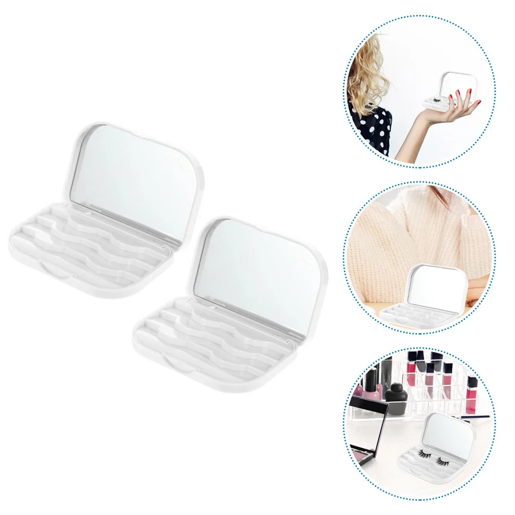 Fake Eyelash Storage Box Curler Boxes Container White Magnetic Field Weakening False Eyelashes