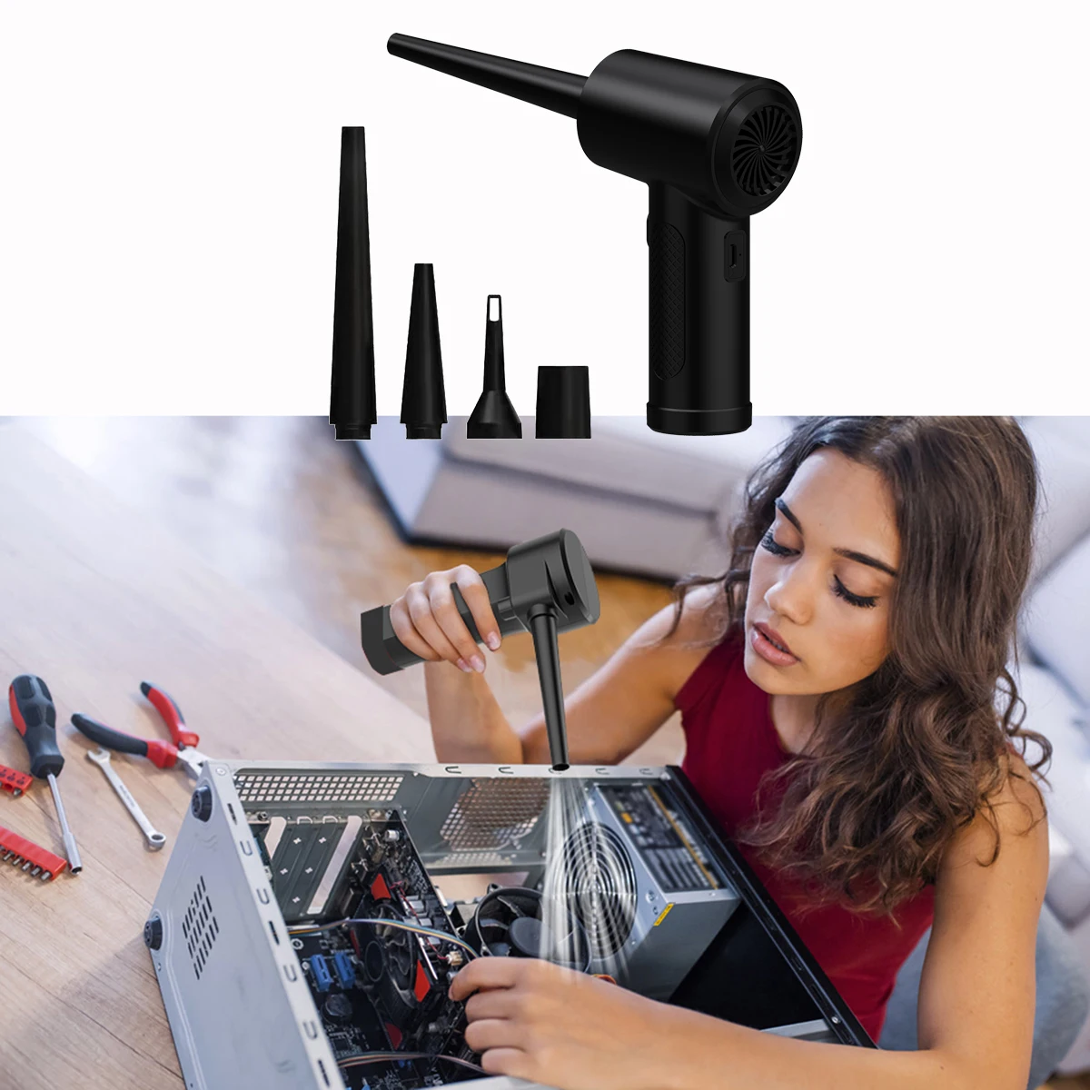 

Electric Wireless Air Duster Compressed Air Blower Gun 51000RPM Type-C Air Duster For Computer Keyboard PC Clean Gadget Blower