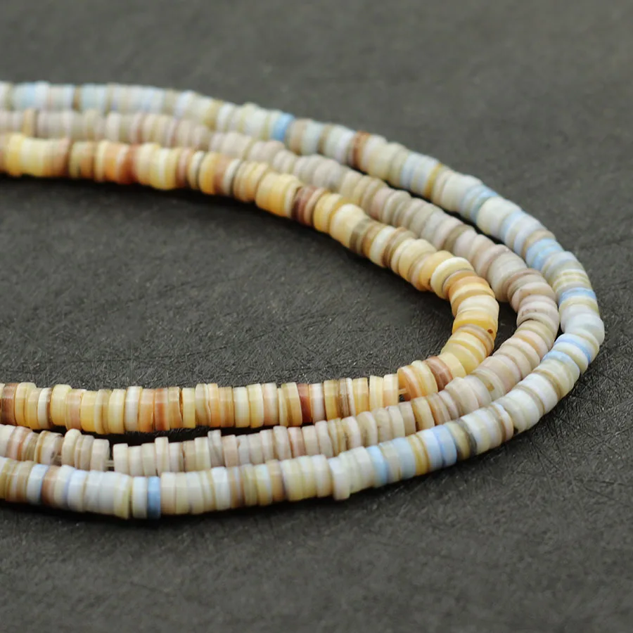 Noter Grade A Natürliche Muschel-Septal-Perle für die Schmuckherstellung, 3 Farben, flacher Edelstein, lose Perlen für DIY-Armband, Halskette, Ohrringe
