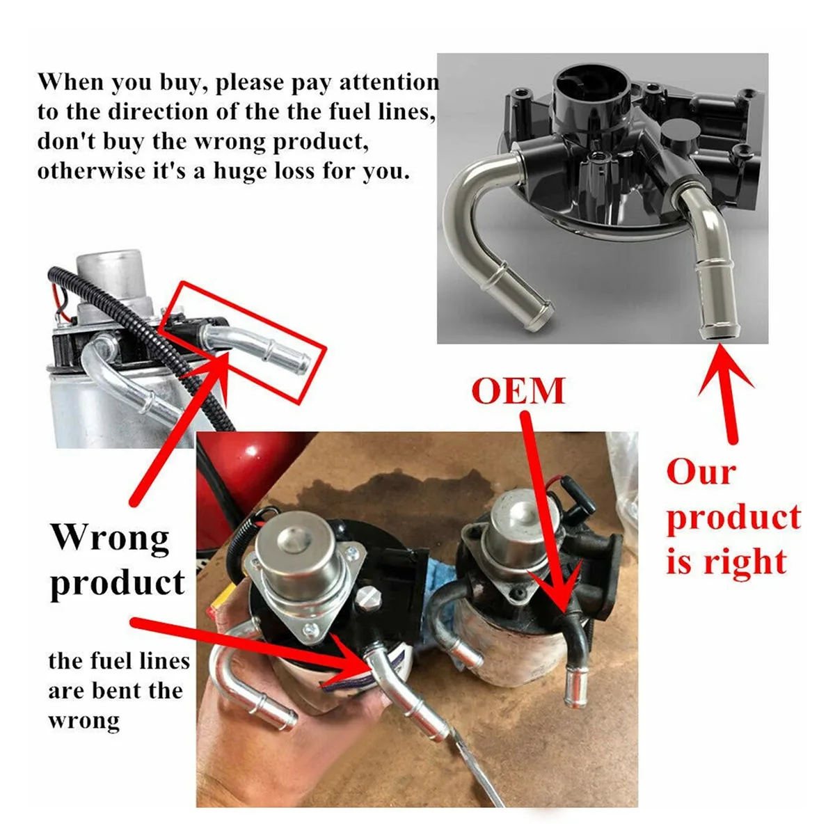 Kraftstofffiltergehäuse-Kopfgrundierung für 2004–2013 Chevrolet Gmc 2500Hd 6,6 l Duramax 12642623