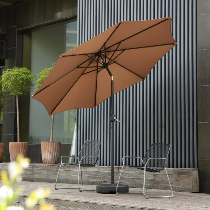 Wholesale outdoor umbrella villa courtyard terrace balcony high-end sense luxury leisure can turn to the middle column umbrella