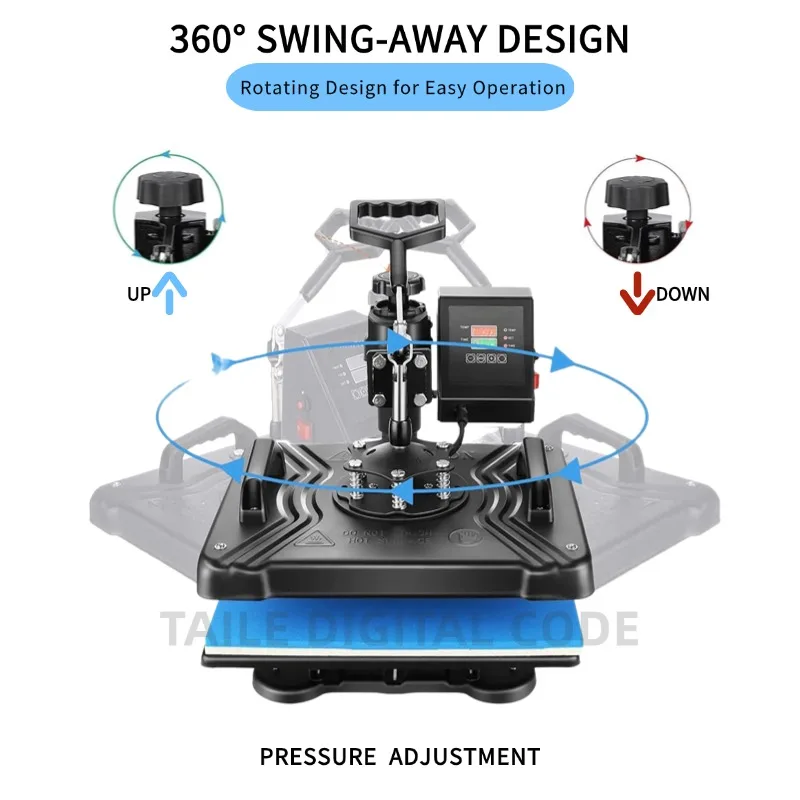 مصنع تصنيع 5 في 1 كومبو نقل الصحافة الحرارة LCD عرض مزدوج آلة الصحافة الحرارة تي شيرت طابعة لوحة القدح
