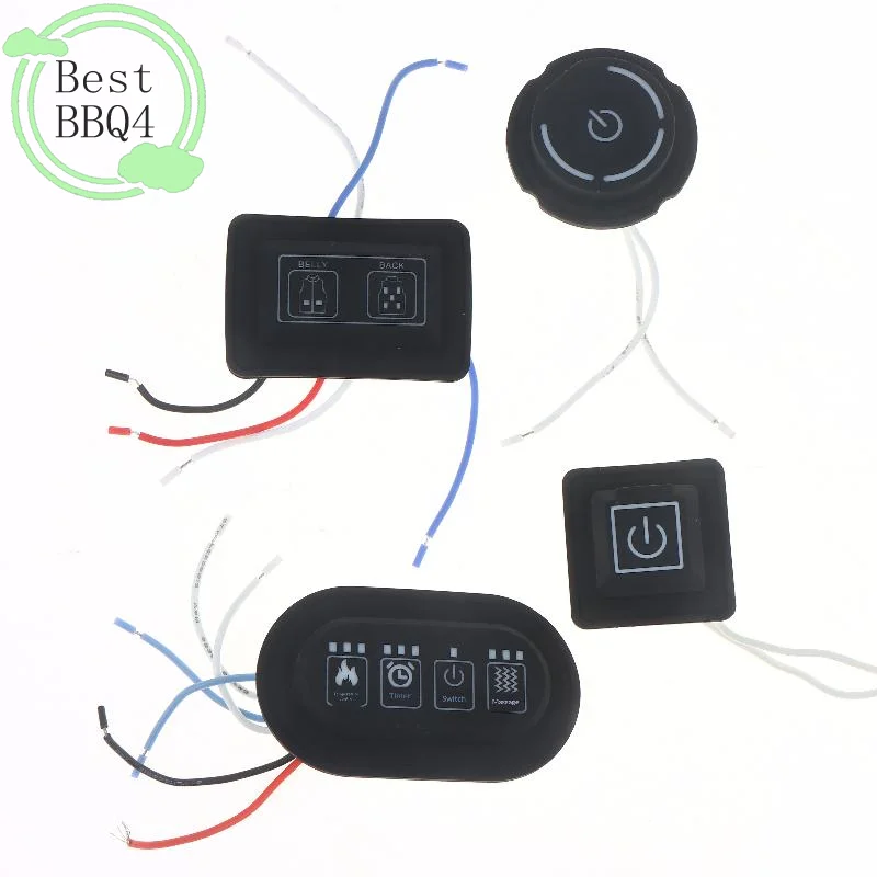(BBQ4)1Pcs 3 Speed Button Switch Heated Vest Pants Electirc Heating Waistband DIY Temperature Controller Universal Button Switch