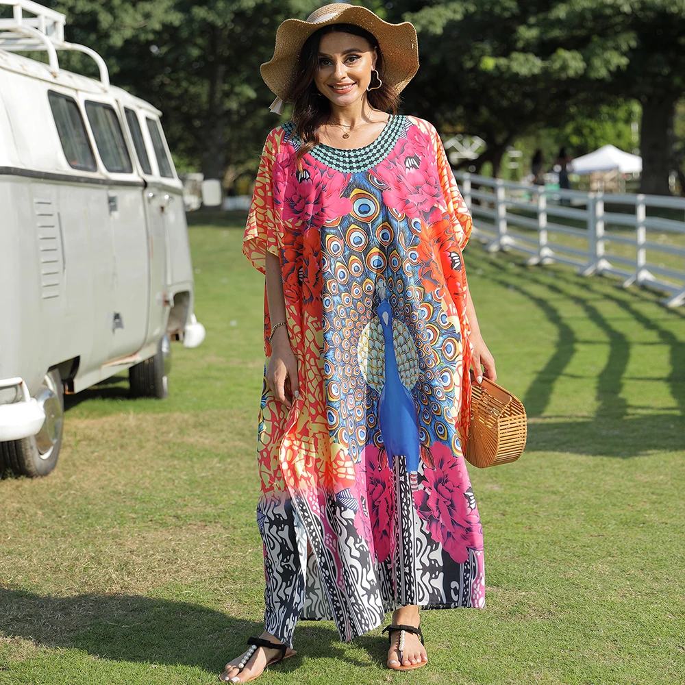 

2024 New Loose Beach Cover Up Plus Size Sunscreen Bikini Outwear