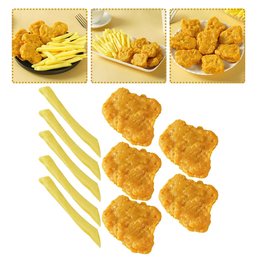 Fake Chicken Nuggets and French Fries Food Simulated Model Decor No Buckle Student