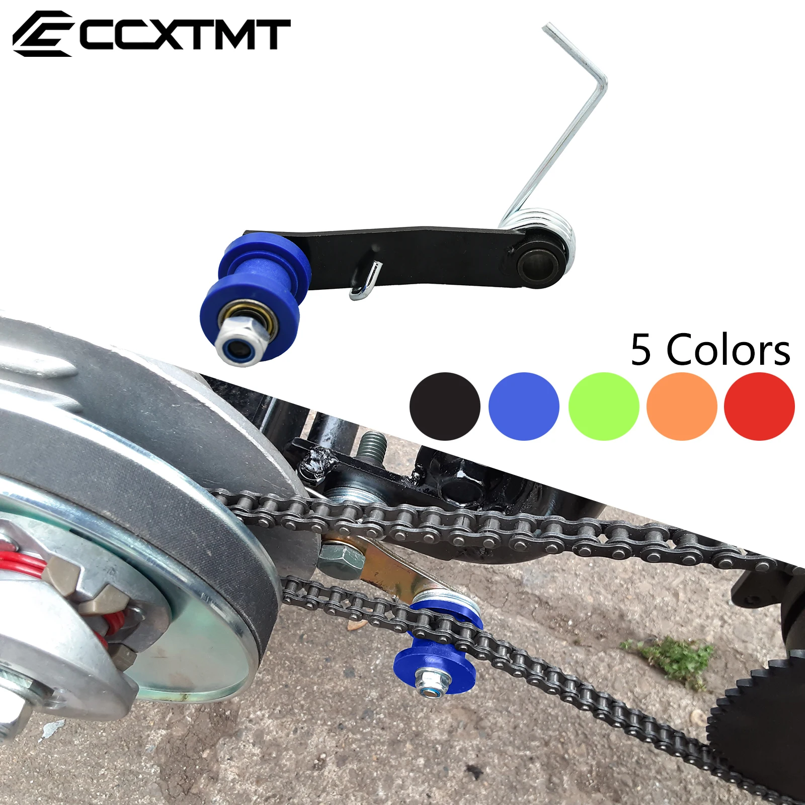 

Chain Slider Tensioner Adjuster Roller Guide For ATV Motorcycle Dirt Bike Go Kart 420 428 530 Chain 50cc 70cc 90cc 125cc 150cc