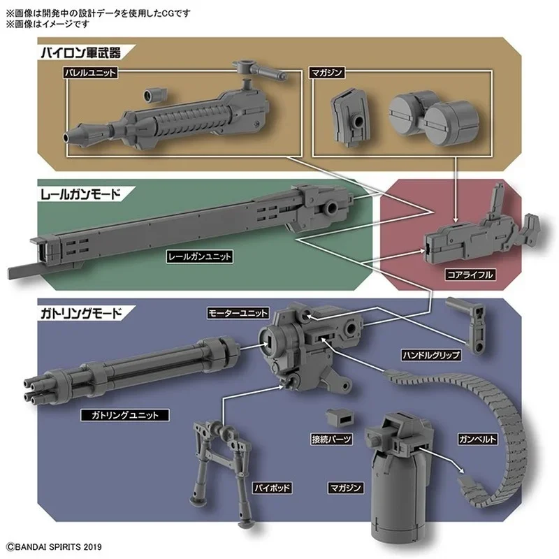 Bandai original 30mm anime 1/144 personalizar armas garagem unidade figura de ação brinquedos modelo colecionável ornamento presentes para crianças