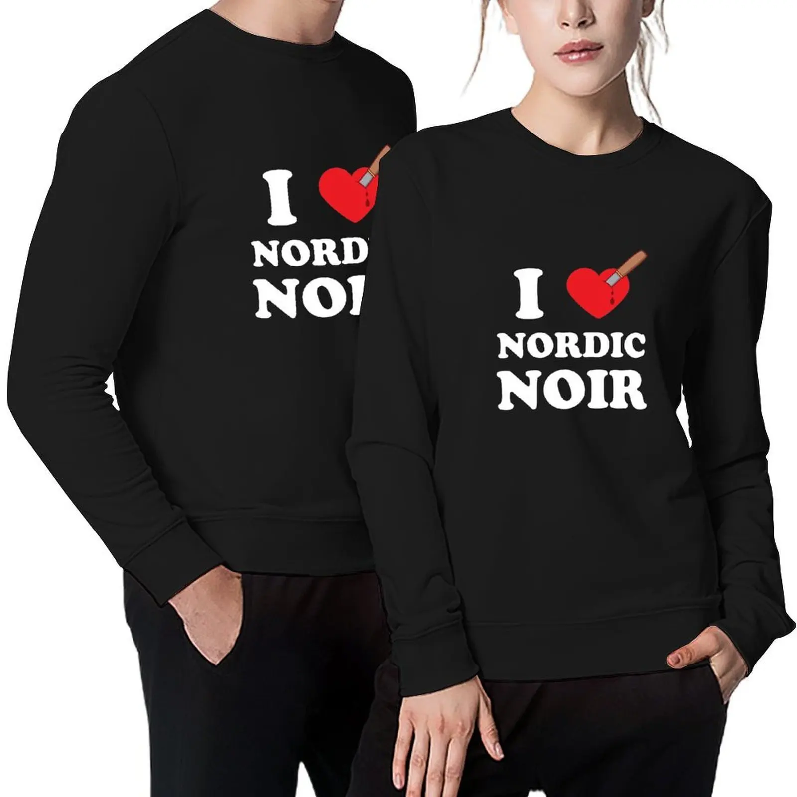 

I Love Nordic Noir Heart Pullover winter clothes mens clothes men's coat men's sweat-shirt set sports sweatshirt man
