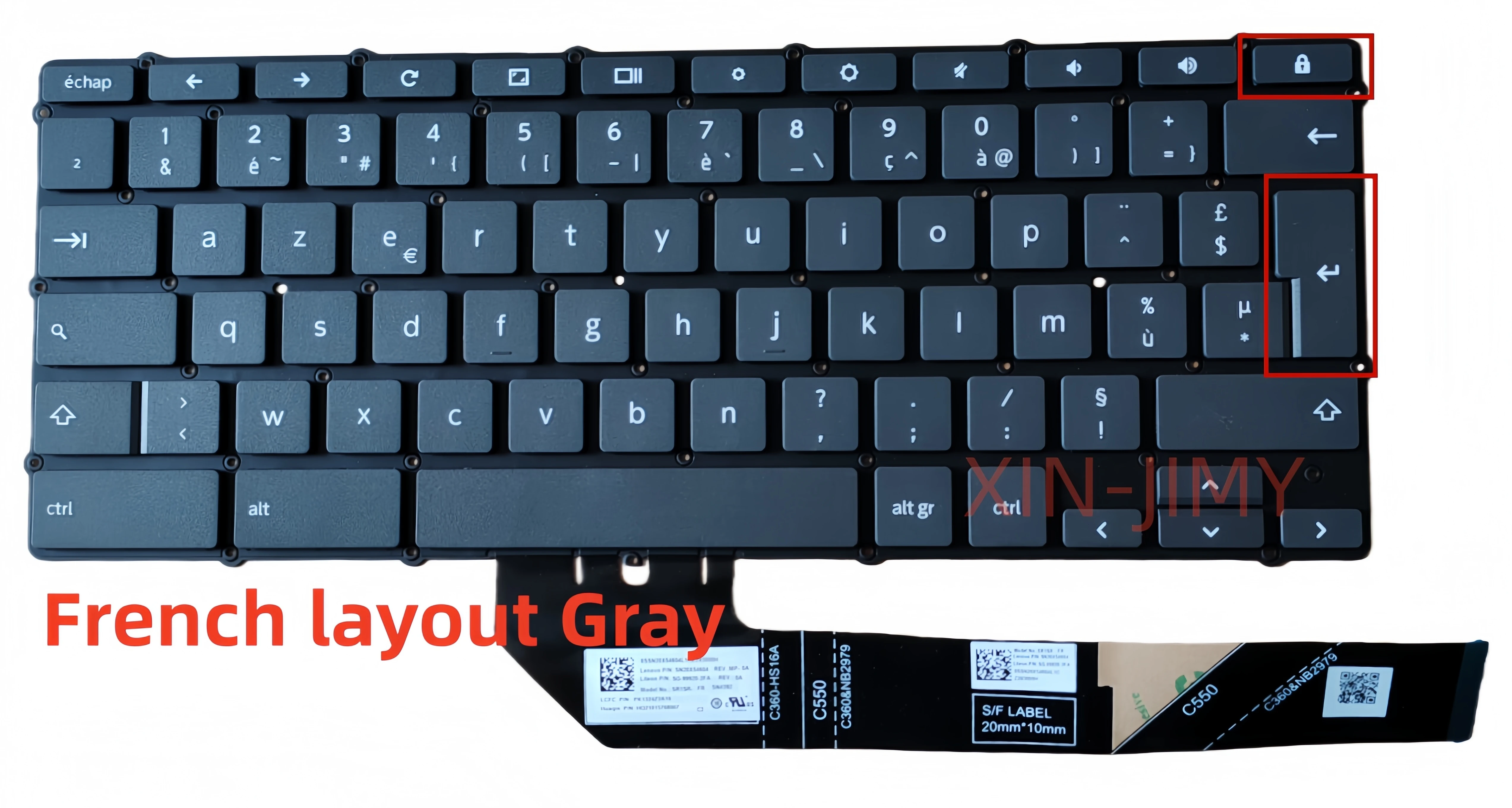 French Gray without backlit Laptop Keyboard For Lenovo Ideapad 3 Chromebook - 11IGL05