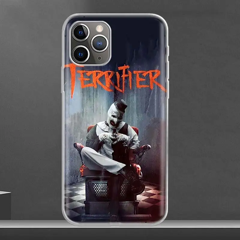 Horror Movie Terrifier Phone Case For iPhone 16 15 14 Plus 12 13 Mini 11 Pro Max X Xs  8 7 SE + Soft Fundas Coque Shell Cover 15