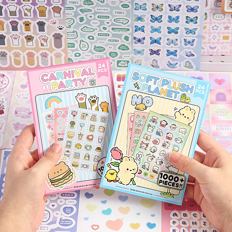 

Cute Kpop Decorative Sticker Book Washi Paper Journal DIY Material Decoration Kawaii Stickers Scrapbooking Ins Stationery