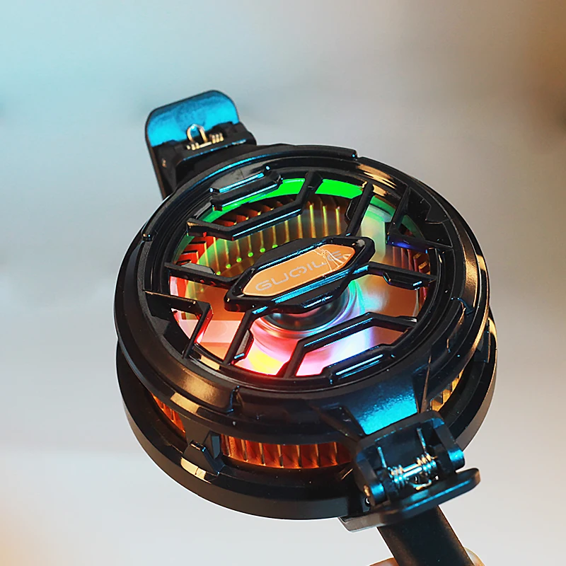 Radiador do refrigerador do telefone móvel, 15W Refrigeração forte, FS03, Clipe magnético e rotativo, Quit Iluminação 7 cores