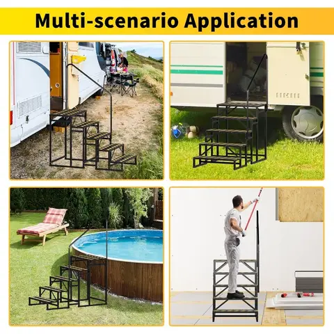 आर.वी. सीढ़ियाँ 5 कदम, हैंडरेल के साथ मोबाइल होम सीढ़ियाँ, नॉन-स्किड टेप के साथ हॉट टब सीढ़ियाँ, स्पा पूल, कैंपर के लिए आउटडोर सीढ़ियाँ 10 best sales सीढ़ियाँ - №3