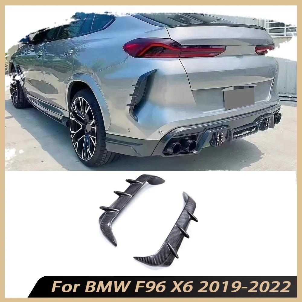 Carbon Fiber Car Rear Bumper Air Vent Trims Flaps Apron Body Kits Accessories For BMW F96 X6 2019 2020 2021 2022 FRP Car Styling