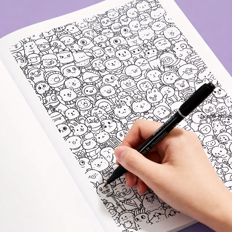 An Adult Decompression Line Drawing, Graffiti Art Book with Monster/funny/character Themes, Creative Coloring Album, 28 Patterns