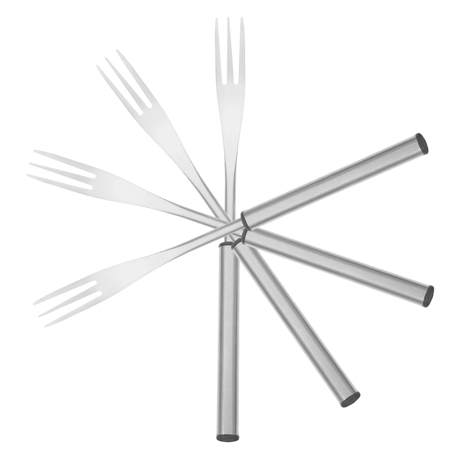 

4pcs Stainless Steel Hot Pot Forks Cheese Fondue BBQ Tools Marshmallow Pickle Skewers Three Prong Style Ice