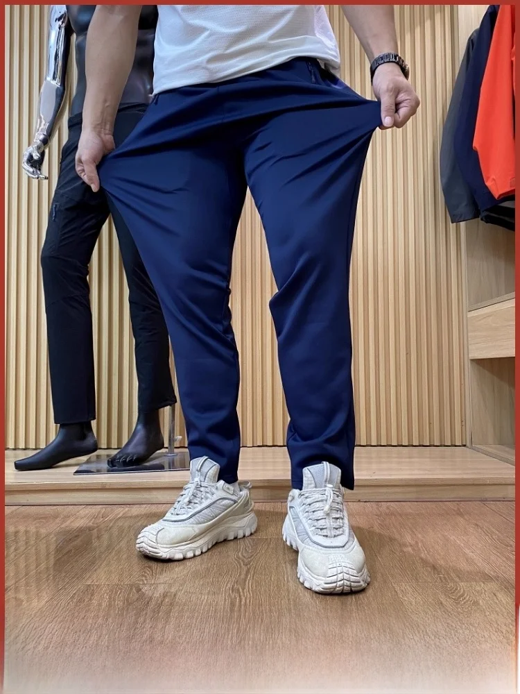 

High-End Men's Outdoor Running Pants Straight Leg Elastic Waist Casual Trousers Breathable Moisture-ng Autumn New Arrival