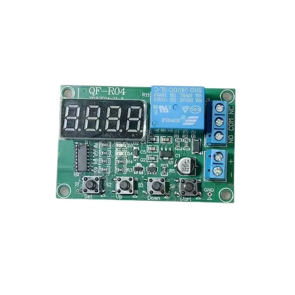 DC12V/24V 10A Cycle Time Relay Module MOS 4 Red Digital Display LED Digital Time Delay Relay 0.1S-999.9S On-off Time Relay Board