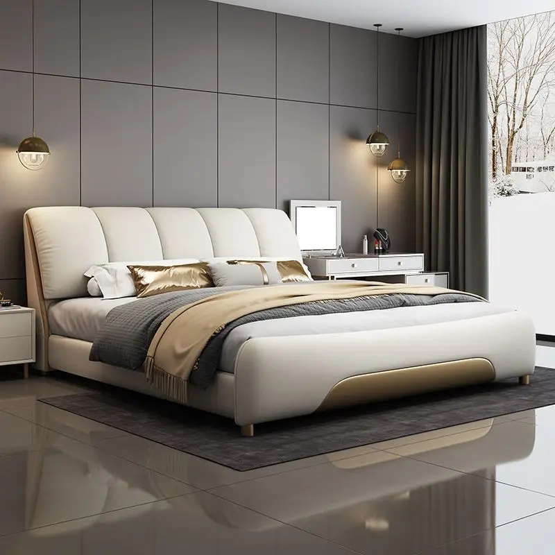 

Simple Design Home Furniture Cheap Price Comfortable Light Grey Multi-functional king Size Bed Frame with Storage for Adult