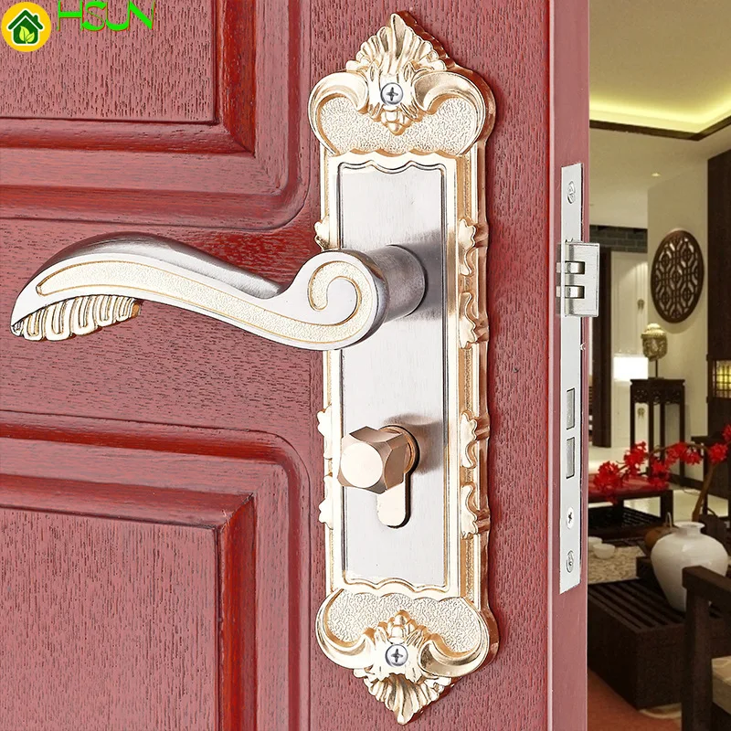 European-style mechanical door locks in one forming interior wooden door bedroom door lock aluminum handle lock hardware locks