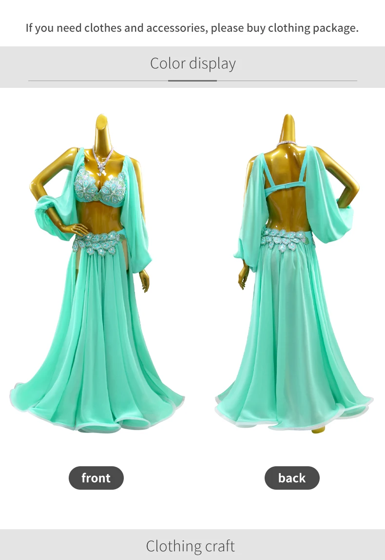Bauchtanz-Übungskleidung Orientalisches Kostüm Damenkleid Unterrichtsrock Bauchtanz-Bühnenanzug 2026 Karneval Tanzkleidung Outfit – Detail 5