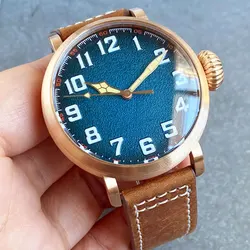 47MM blue dial Cusn8 Real Bronze Japan NH35A Automatic Watch for Men Vintage Pilot Waterproof 10Bar Diver Clock Sapphire Lume