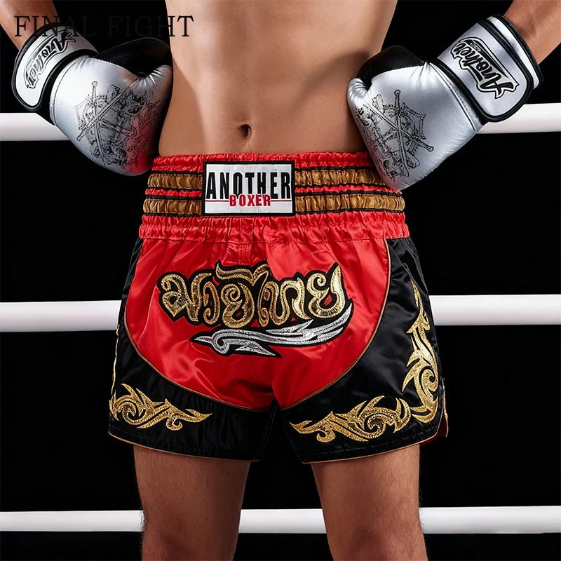 

Shorts Muay Thai Men Women Child Boxing Shorts Embroidery Martial Arts BJJ MMA Clothing Gym Training Cage Fight Kickboxing Pants