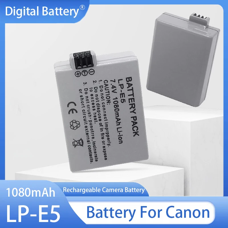 LP-E5 Battery 1080mAh Rechargeable Batteries For CANON 450D 500D 1000D Kiss X2 X3 F Rebel XS XSi T1i Camera LPE5 LP E5 Battery