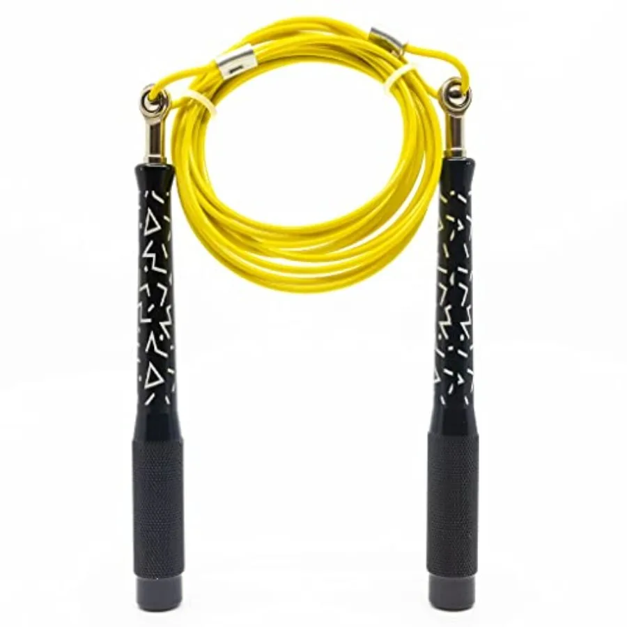 เชือกกระโดดความเร็วสูง - 360 °   ลูกปืนแบบหมุน, ด้ามจับอะลูมิเนียมน้ำหนักเบาเป็นพิเศษ, สายเคเบิลเคลือบเหล็กแบบปรับได้, ไม่พันกันและไม่หักงอ