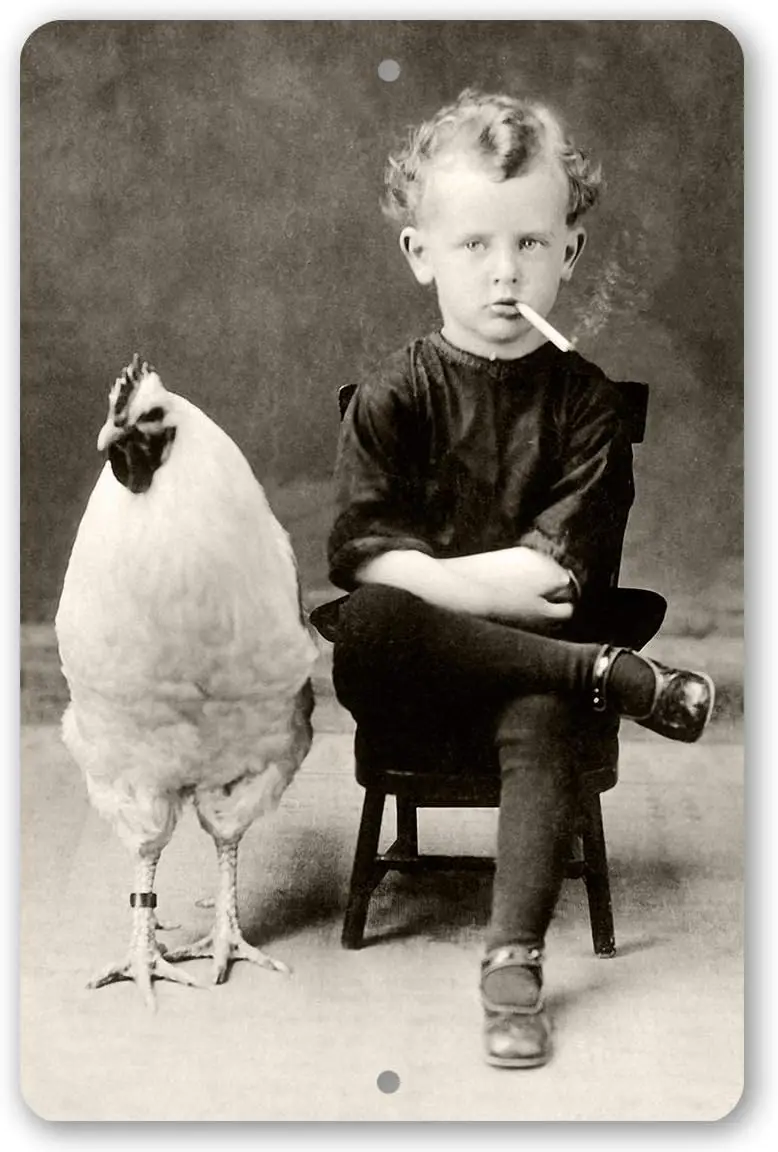 Metal Sign - Bizarre Strange Weird Chicken Boy - Durable Metal Sign - 8