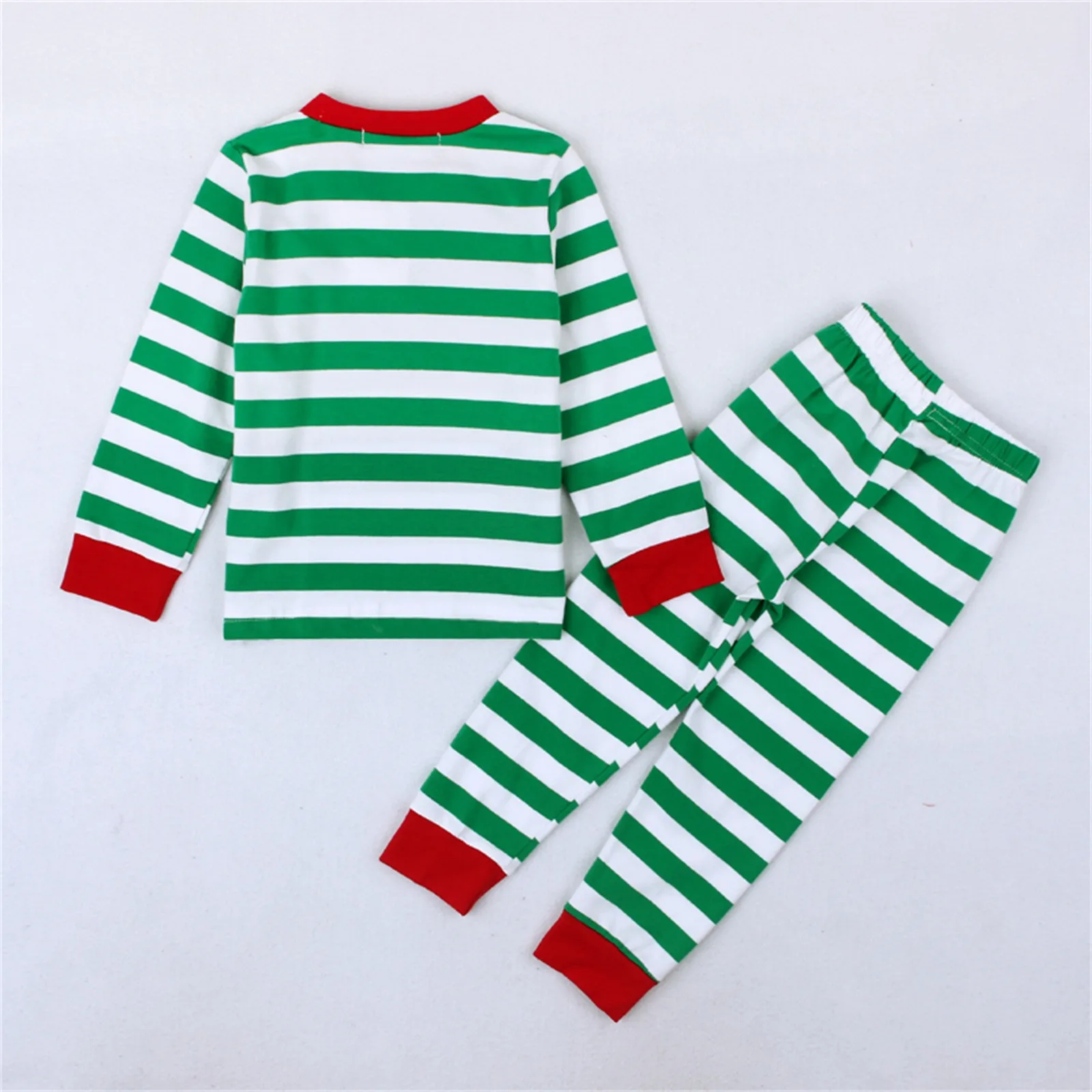 2Pcs Striped Cotton Pajama Sets Autumn Winter Christmas Pyjamas Suits Kids Sleepwear Clothes Long Sleeve T-shirt Pants Sets