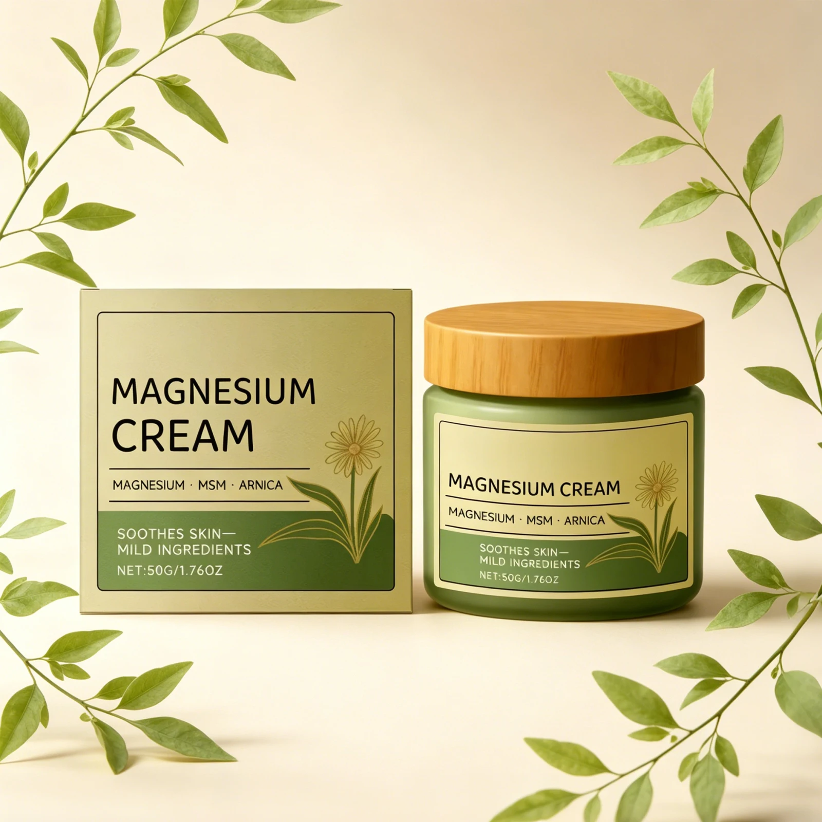 Crema Corporal Vegetal AMZ 50g, Esencia Vegetal, Cuidado Suave para Muñecas y Rodillas, Masaje, Aplicación Tópica Diaria