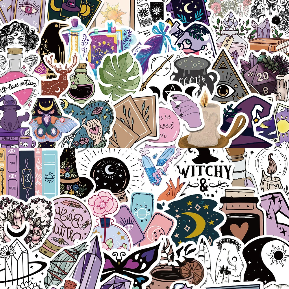 10/30/50/100 قطعة خمر القوطية بوهيميا الساحرة ملصقات علم التنجيم صيدلية الشارات سجل القصاصات المحمول الهاتف البلاستيكية ملصق الديكور