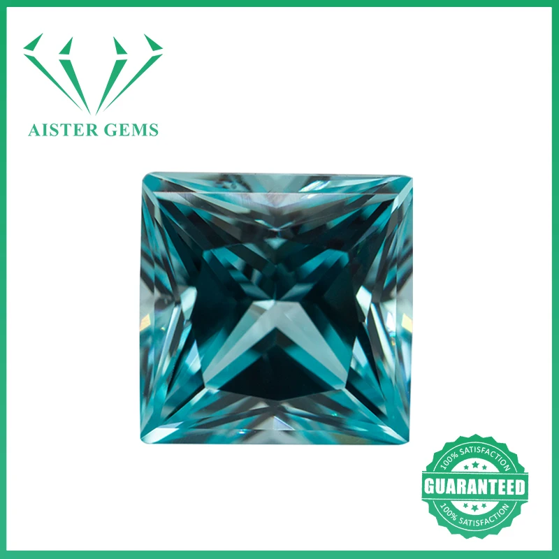 

Top Princess Cut Lab Grown Paraiba Gemstone Neon Blue Synthetic Tourmaline Loose Precious Stones with AGL Certificate